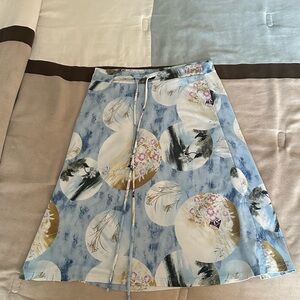 Elegant Blue Floral Women's Skirt